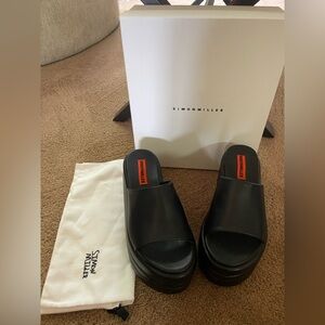 Simon miller blackout black platform sandals Sz 39/9